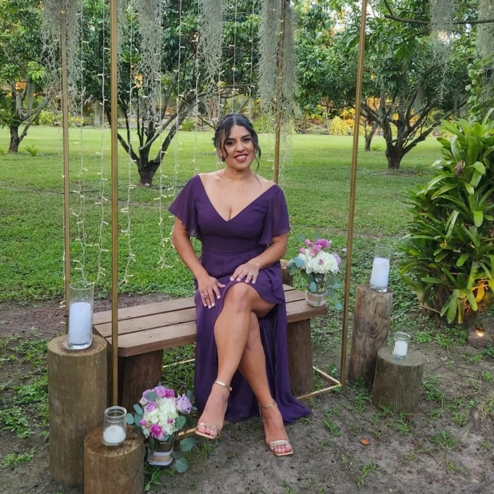 David Bridal Plum Bridesmaid dress